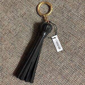 NWT Vera Bradley Gallatin Black Leather Tassel Bag Charm